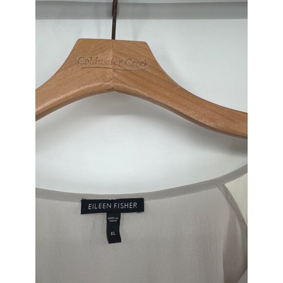 Eileen Fisher Two Tone Silk Blouse Soft Flowing Fit size XL womens top - Picture 2 of 3